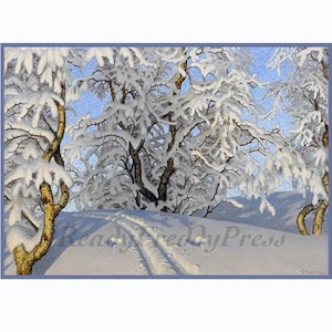 Christmas/ Holiday/ Winter/ Snow Notecards Cards/ Vintage Image/ Boxed Set of 8 with Envelopes