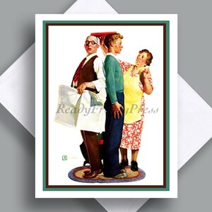 Tarjeta del Día del Padre / Imagen vintage / Papá / Esposo / Familia / Padre / Abuelo / Abuela / Encantador / Espalda con espalda / Generaciones
