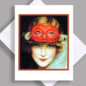 VERKOOP enkele Notecard/Vintage afbeelding 1925/Movie Magazine/actrice May Allison/Masker/artiest Charles Sheldon/Notecard met envelop