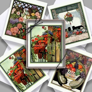 Carnets de notes Fleurs d’été / Image vintage / Ethel Franklin Betts Baine / Années 1920 / Cartes d’artiste / toutes occasionnelles / 8Cartes avec enveloppes