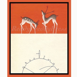 Weihnachtskarte/ Feiertag/Rentier/ Vintage Art Deco Reproduktion / Boxed Set of 8 Notecards and Envelopes