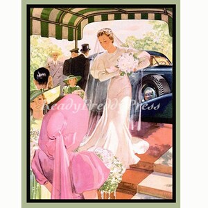 Notecards vintage Photo Image/ Mariage/ Mariée/ Années 1930/Annonce/ Invitation/ Félicitations/Save the Date/Boîte de 8 avec enveloppes/Vierge