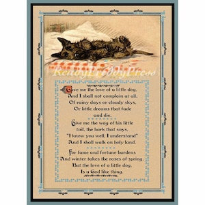Postkarten Hund / Gedicht/ Buzza/ Hund/ Hunde/ Charming/ Vintage Bild/ Hundeliebhaber/ Geschenkbox 8er Set mit Umschlägen/ Blanko