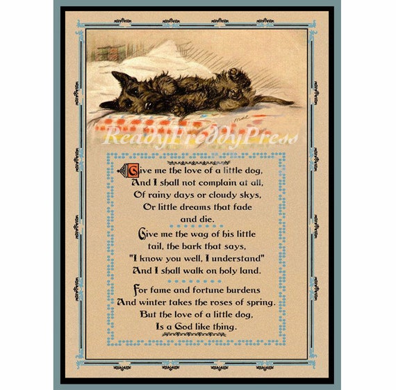 Dog Single Notecard Poem/ Buzza Motto/ Canine/dogs/ Charming - Main Image
