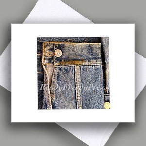 SALE Postkarte/ Stillleben/ Mode/ Vintage Levi Jacke/ Denim/ Nahaufnahme/ Jeansjacke/ Einzelkarte mit Umschlag