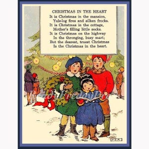 Biglietti di auguri per le festività/Natale/Capodanno/Inverno/Neve/Albero/Immagine vintage/Messaggio/Set di 8 con buste