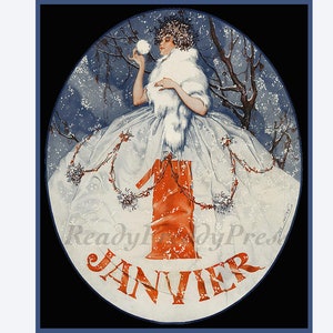 "Briefkarten /Urlaub/Silvester/Feier/ Art Deco ""Via La Parisienne"/ Vintage Postkarten /Französisch/ 1 Jan./ ""Via La Parisienne" Set 8 Stück mit Umschlägen."