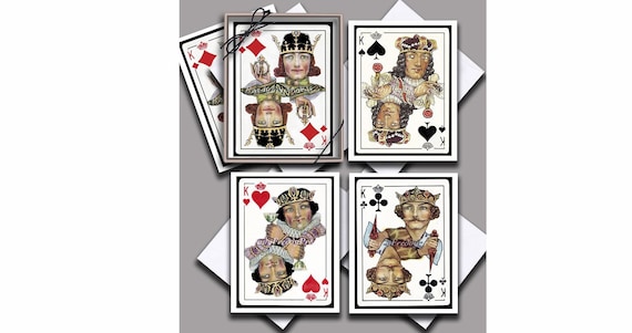 Kings Only Playing Cards Notecards/ Vintage Images/ / Classical