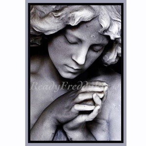 Nota de apoyo de simpatía / Ángel orando / Dolor / Condolencias / Consuelo / Tristeza / Conjunto de 8 tarjetas de notas con sobres / En blanco o con mensaje