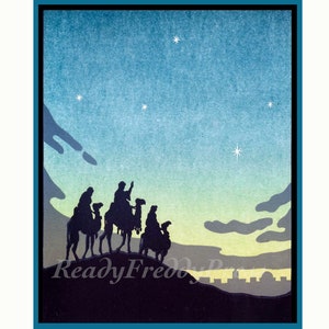 3 Kings ヴィンテージ イメージ クリスマス ノートカード/マギ/ホリデー/宗教/ジョン ホール ソープ/封筒付きカード 8 枚セット/空白