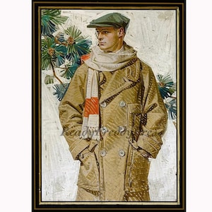 Vintage Art Deco Notecards/ Vintage Image/ Holiday Christmas /J.C. Leyendecker Handsome Gentleman/ Winter Fashion/ 8 cards &envelopes