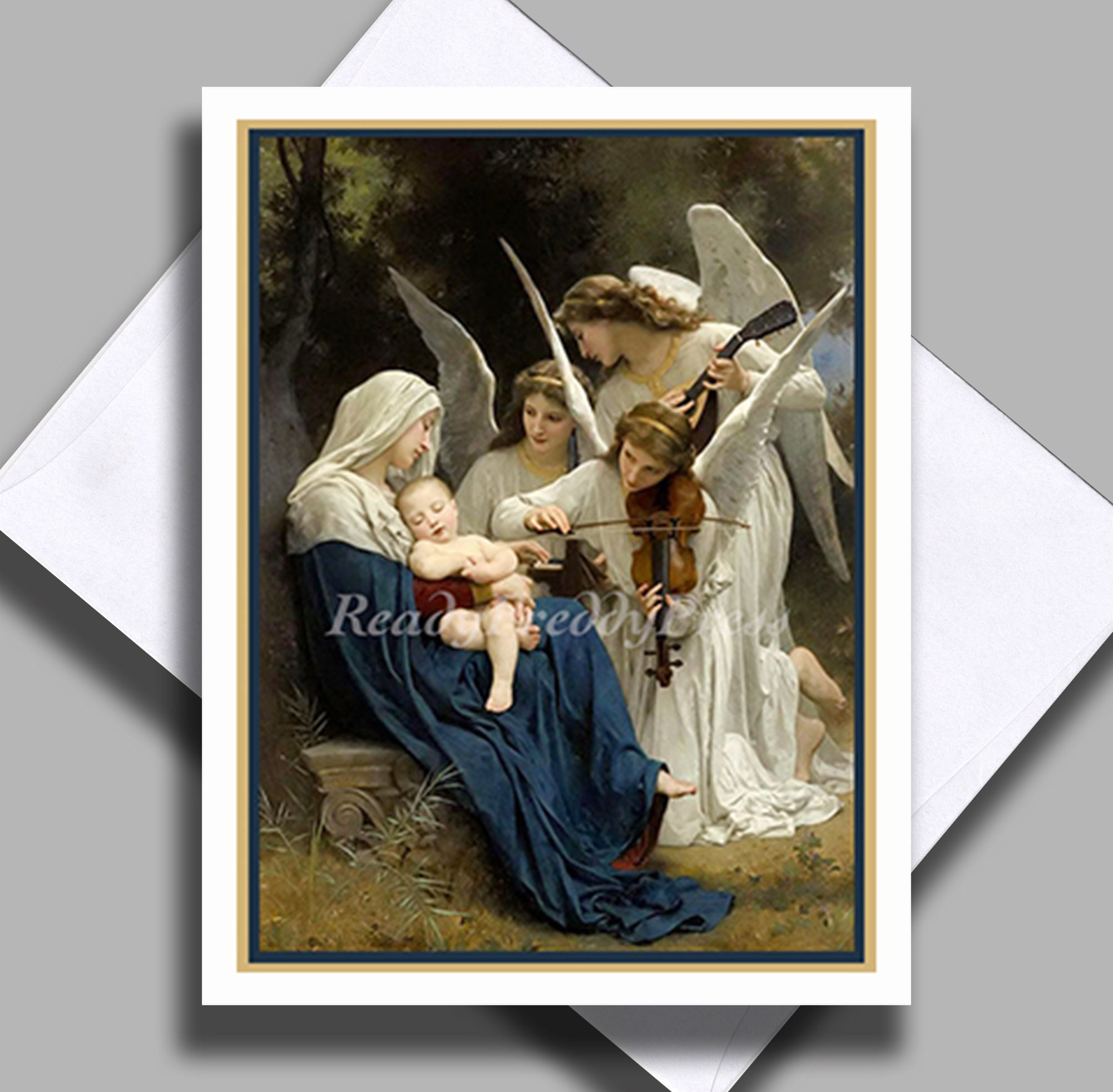 Christmas Card/ Religious/vintage Image/ Madonna & Child/ William