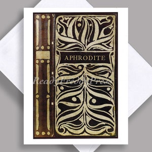 SALE Einzelkarte/ Vintage Bild/"Aphrodite/Vintage Buchumschlag/ Bücher/ Buchliebhaber/Schönes Design/Einzelne Karte mit Umschlag