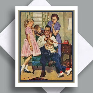 父の日のノートカード/ヴィンテージ画像/パパ/夫/親/願い/家族/父/「おばあちゃんに電話」/息子/ハッピー/誕生日/ビッグニュース!