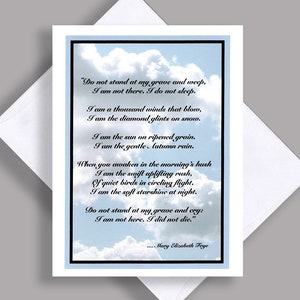 VENTE carte de correspondance unique/ nuages/ beau ciel/ deuil/ sympathie/ condoléances/ chagrin/ chagrin/ carte seule avec enveloppe