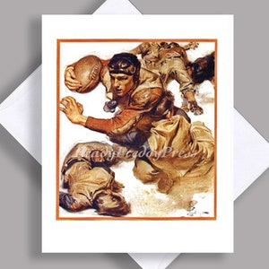 SALE Karte/ Vintage Bild/ Fussball/ Handsome/ Rugby Player/ Football /1904// J.C. Leyendecker// Karte mit Umschlag