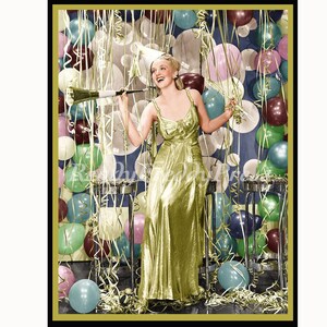 Cartes pour le Nouvel An / 2024 / Image vintage / Photo vintage des années 1930 / Chapeau de fête bruyant / Ballons / Célébration / Coffret de 8 avec enveloppes /