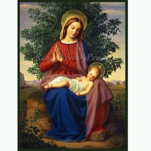 Religiöse Grußkarten~ Vintage Bild~Deutsche Maler~Madonna mit Kind~Gelassen~Gelassen~~Schlafendes Christkind~~8 Karten & Umschläge