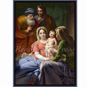 Biglietti Madonna col Bambino/Natale/Religioso/Natività/Nonni Joachim e Ann Immagine vintage/Set di 8 con buste