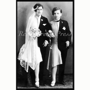 Notecards Vintage Foto / Bruiloft / Non-binair / Gay / Trans / Queer / Uitnodiging / Gefeliciteerd / Save the Date / Doos van 8 met enveloppen / Blanco