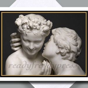 Une seule carte / Romance / Sculpture classique / XIXe siècle / Amoureux / Jean-Baptiste Carpeaux / Félicitations / Une seule carte avec enveloppe