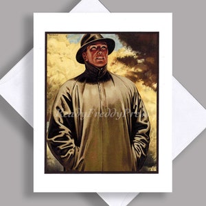 Carton de correspondance unique en vente/ image vintage/ mode masculine/ chapeaux/ manteau de pluie/ mauvais temps/ publicité/ Carton de correspondance avec enveloppe