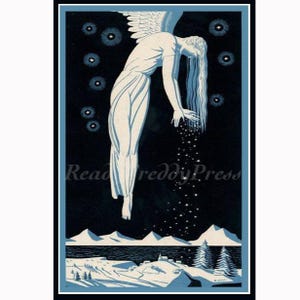 Notecard  New Years/ Christmas/ Holiday/ Winter/ Snow/ Vintage Image 1926 / Rockwell Kent/ Art Deco/Boxed Set of 8 Notecards & Envelopes