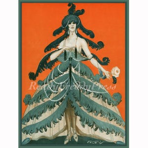 Tarjetas Art Decó con diseño de árbol de dama, imagen vintage, navideñas, festivas, de temporada, irónicas, en blanco, caja de 8 con sobres.