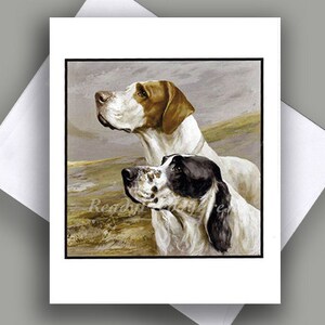 VENTA Tarjeta individual / Imagen vintage / Perros / Pointers y Setters / Canino / Hermosa raza / Guapo / Tarjeta individual con sobre