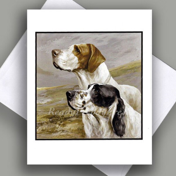 SALE Single Notecard/ Vintage Image/ Dogs/ Pointers and Setters/ Canine/ Beautiful Breed/ Handsome/Single Card wth Envelope