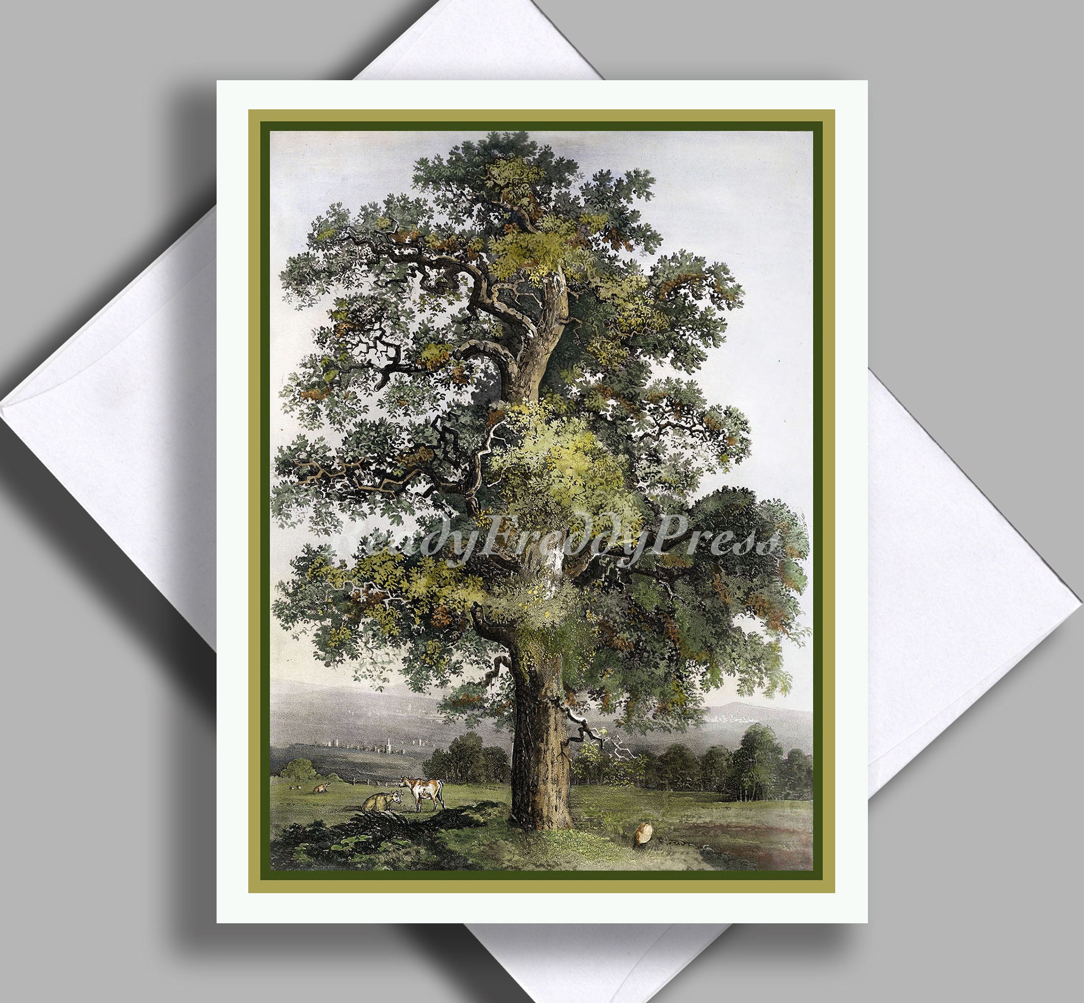 Tree Poem by Joyce Kilmer Notecard /vintage Image & Poem/ Etsy