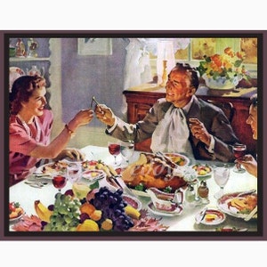 Notitiekaarten Thanksgiving/ Familiediner/ Breaking the Wishbone/ Een wens doen/Thanksgiving-diner/ Feestdagen / Boxset van 8 met enveloppen