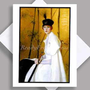 VENTE carte de correspondance unique/élégante/peinture vintage 1907/belle dame/rousse/à la mode/victorienne/carte simple avec enveloppe