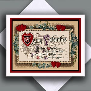 Cartão de amor único/ Imagem vintage/ Cartão postal vintage/ Vitoriano/ Romance/ 8 cartões com envelopes/ Em branco