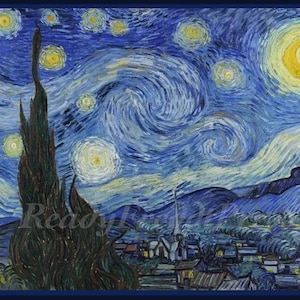 Vincent Van Gogh Cartes de notes / Images vintage / « Nuit étoilée » / Post-impressionniste / Audacieux / Célèbre / Lune & Étoiles / 8 Crds avec enveloppes / Vierge