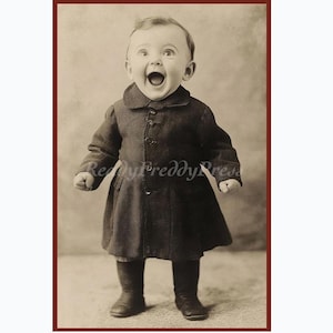 Notitiekaarten voor de feestdagenKerstmis/ Vintage afbeelding/ Little Little Boy/ Victoriaans? / Pure vreugde!/ Geluk/ Opgewonden/ 8 kaarten met enveloppen