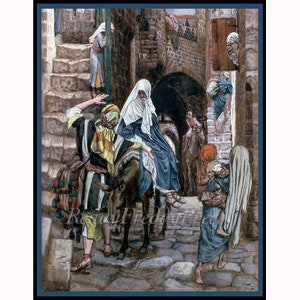 Postkarten Religiös/ Weihnachten/ Urlaub/ Auf dem Weg nach Bethlehem/ James Tissot/ Vintage Malerei/ 8 blanko karten mit umschlägen