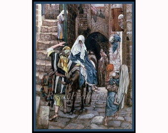 Notecards Religious/ Christmas/ Holiday/ On the Way to Bethlehem/ James Tissot/ Vintage Painting/ 8 Blank cards with envelopes