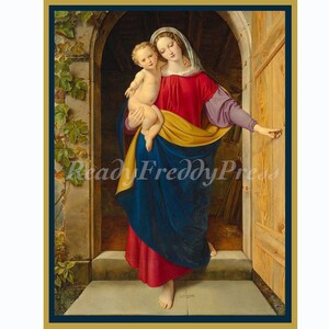 Cartes de correspondance Noël/ Vierge à l'enfant/ image vintage/ Bien-aimé/ Tendre/ Doux/ Amoureux/ Lot de 8 avec enveloppes