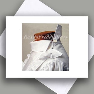 VENDA Cartão de nota único/ Vintage/ Natureza morta/ Blusa branca/ Foto de arte/ Gola bonita/ Estilo/ Moda/ Close up/ Cartão único com envelope