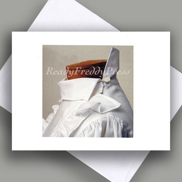 SALE Single Notecard/ Vintage /Still Life/ White Blouse/ Art Photo/ Beautiful Collar/Style/ Fashion/ Close up/Single Card with Envelope