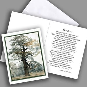 The Old Oak Karte / Vintage Bild & Gedicht / Natur / Bäume / Poesie / Schönheit / Boxed Set von 8 Kartekarten mit Umschlägen