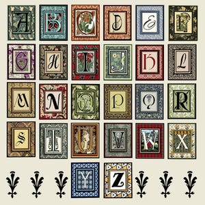 Benutzerdefinierte Initialen Monogramm Karten, Vintage Schriftarten und Initialen / Vintage Stoff und Design Hintergründe / Jeden Tag / Persönlich / Vielseitig / Geschenk