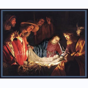 Biglietti religiosi ~ Immagine d'epoca ~ Madonna col Bambino ~ Natività ~ Adorazione ~ Gloria ~ Pastori ~ Nascita di Cristo ~ Set di biglietti in scatola con buste