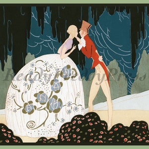 Tarjetas de notas Imagen vintage / Romance / Década de 1920 / Anuncio / Art Deco / Invitación / Felicitaciones / Guardar la fecha / Caja de 8 con sobres / En blanco