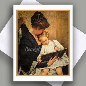 Grußkarte/ Grußkarte/ Vintage Bild 1908/ Muttertag/ Mutter und Tochter/ Mutter und Tochter/ Zart/ Süß/ Innen leer