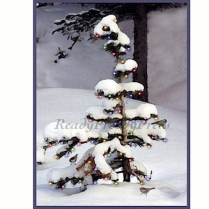 Carte de Noël hiver/ Neige/ Arbre/Vacances/ Reproductions de cartes de correspondance VintageImage/ Coffret de 8 cartes de correspondance avec enveloppes