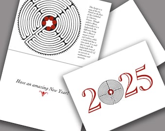 Labywrinth Notecards Holiday/ New Years / 2025/  Seasonal/Serenity /Walk the Labyrinth Notecards Boxed Set 8 Notecards& Envelopes