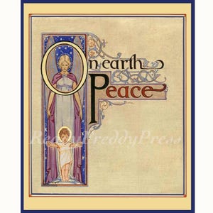 Kerstkaart / vakantie / vintage afbeelding / Margaret Tarrant / Peace on Earth / Madonna en kind / set van 8 kaarten en enveloppen in doos