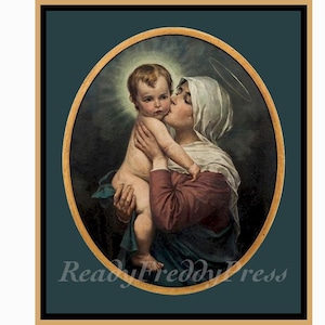 Cartes de correspondance Noël/ Vierge à l'enfant/ image vintage 1934/ / Simplicité/ Tendre/ Doux/ Affectueux/ Coffret de 8 avec enveloppes